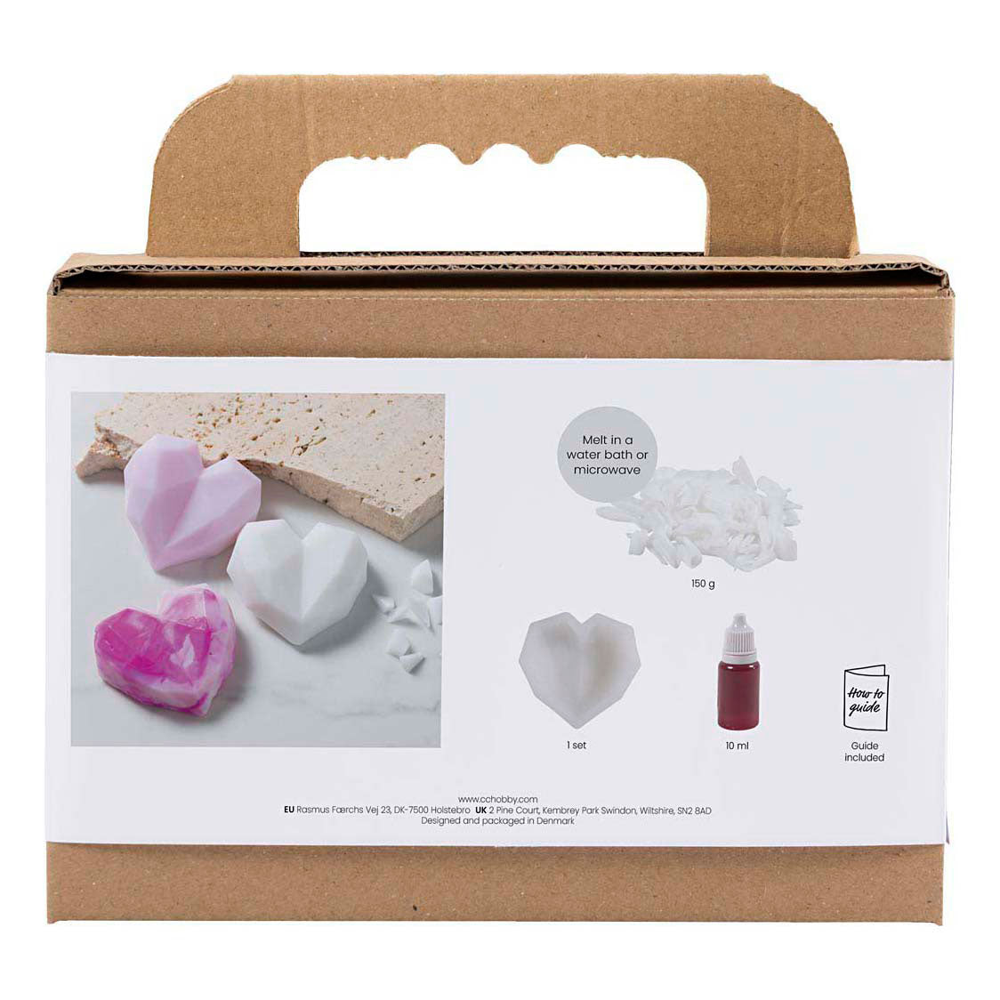 Creativ company mini soap making hobby set, hearts, pink, 1 box