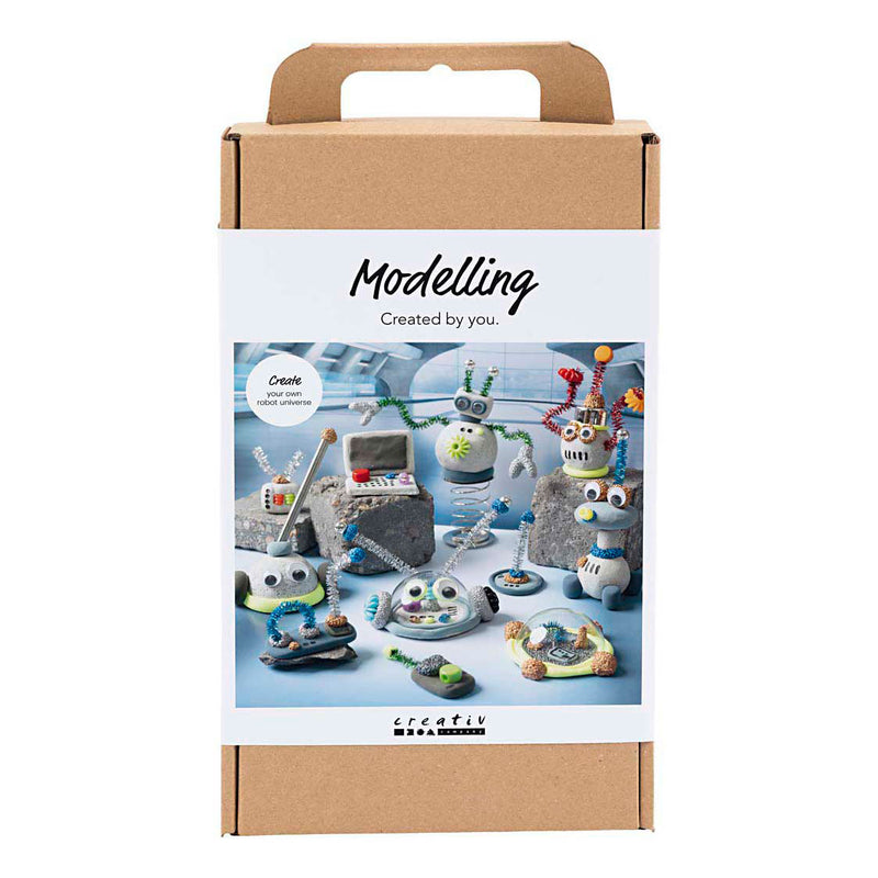 Creativ company hobby set modelado, robot, azul, gris, rojo, plateado, 1 caja