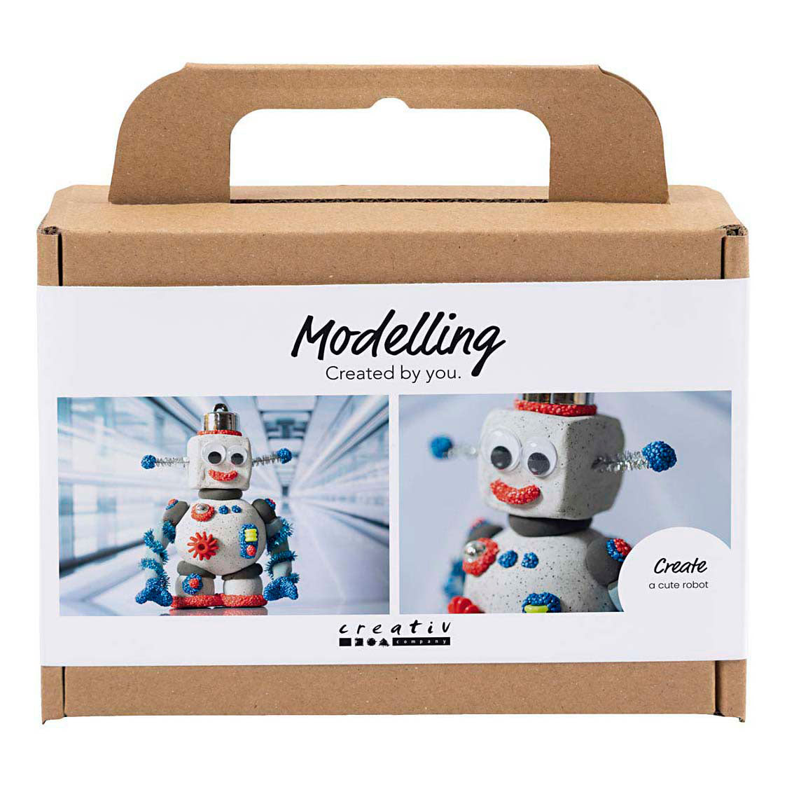 Mini set hobby per scultura Creativ Company, robot, blu, grigio, rosso, 1 scatola