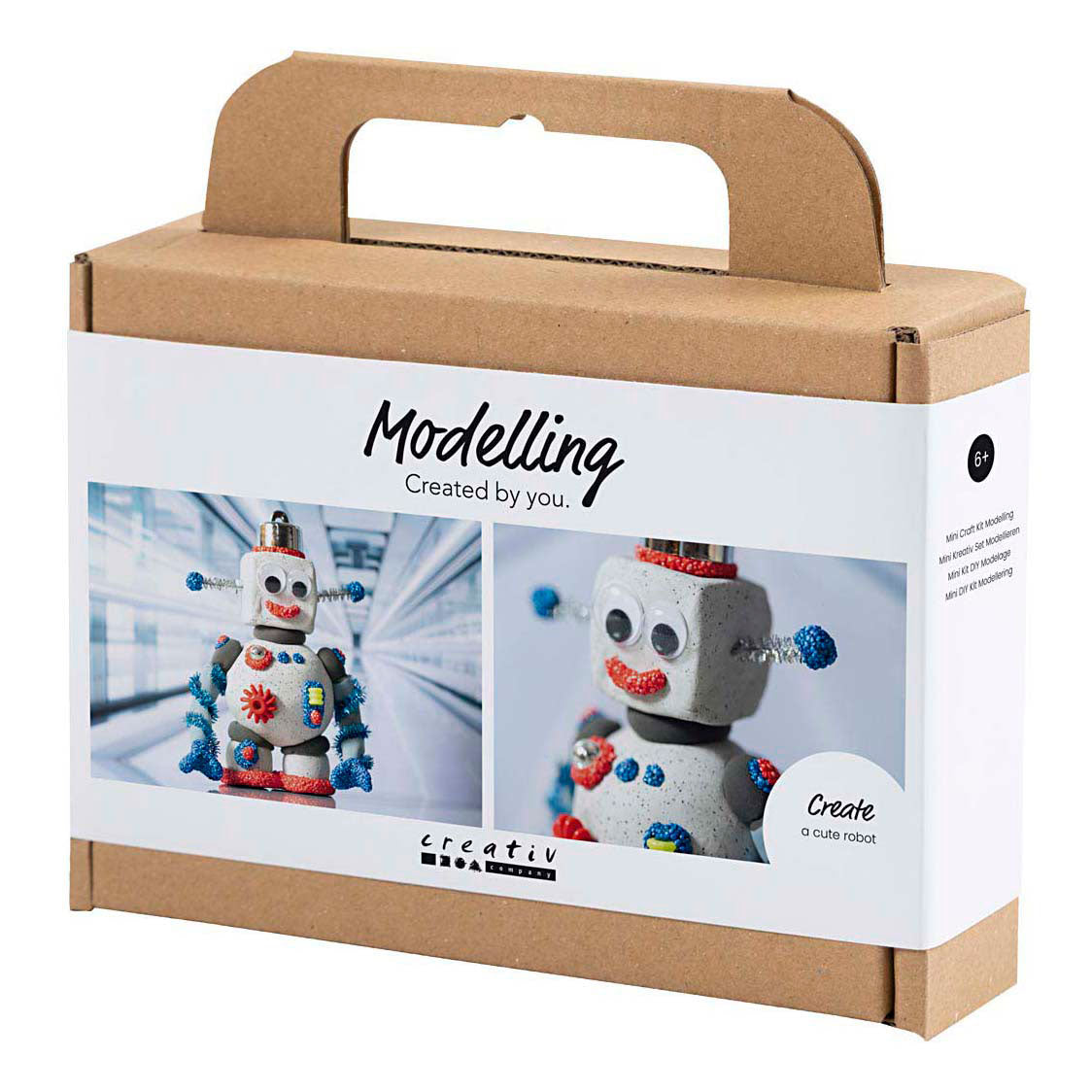 Creativ company mini hobby set sculpting, robot, blue, gray, red, 1 box