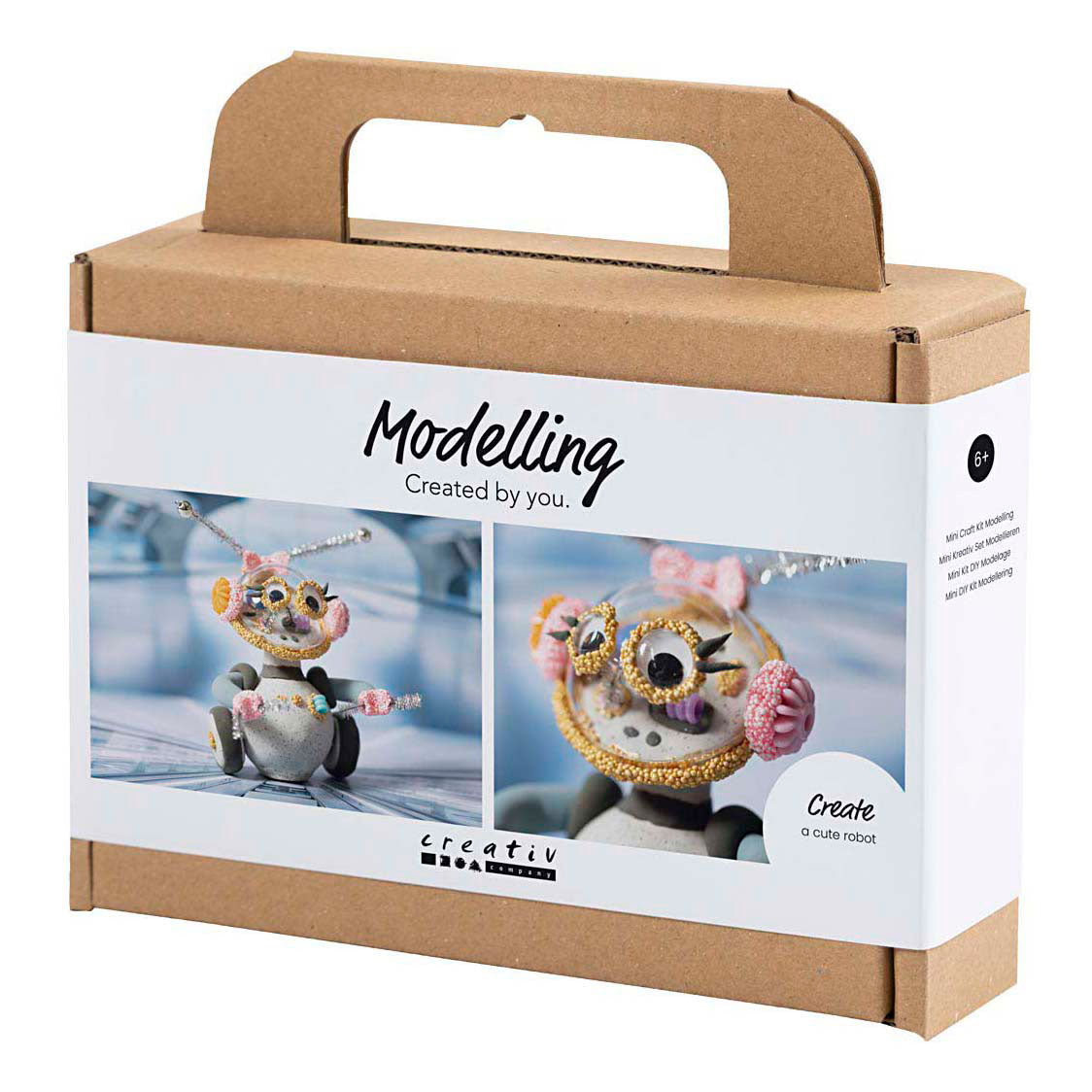 Creativ company mini hobby set robot modelado gris y rosa