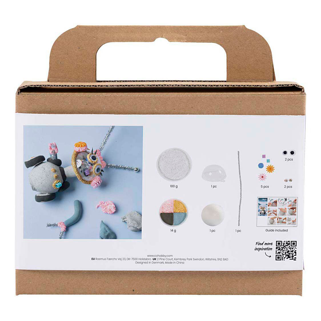 Creativ company mini hobby set robot modeling gray and pink