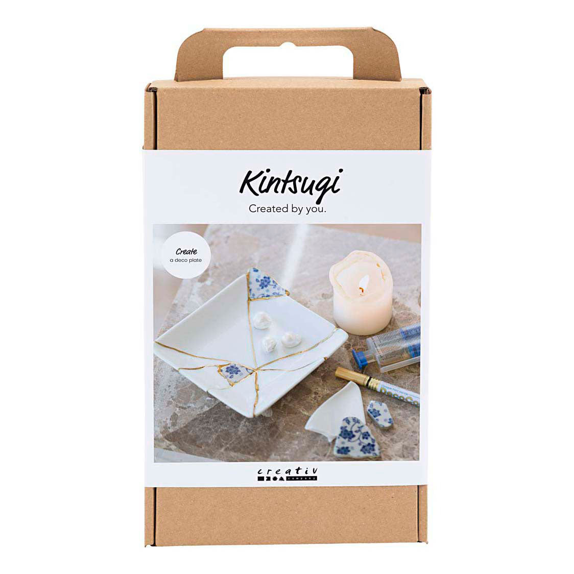 Creativ company hobby set kintsugi, cuenco, azul, dorado, blanco, 1 caja