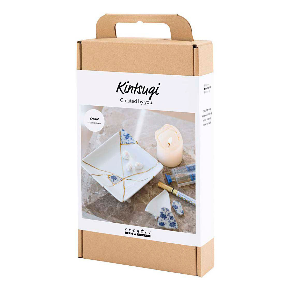 Creativ company hobby set kintsugi, cuenco, azul, dorado, blanco, 1 caja