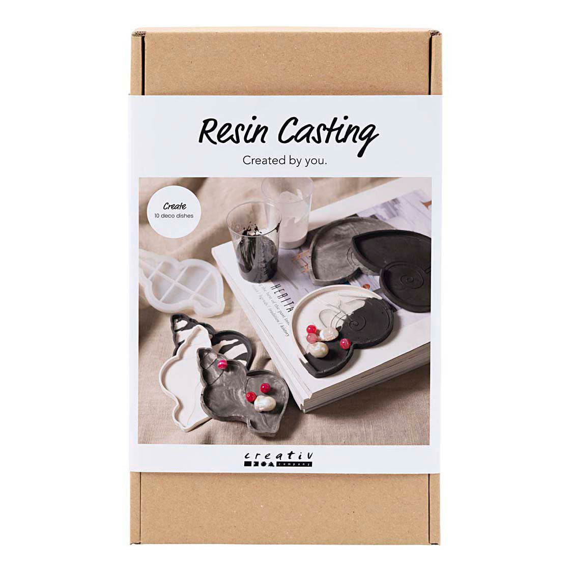 Creativ company set de hobby de fundición de resina, caracola, negro, blanco, 1 caja