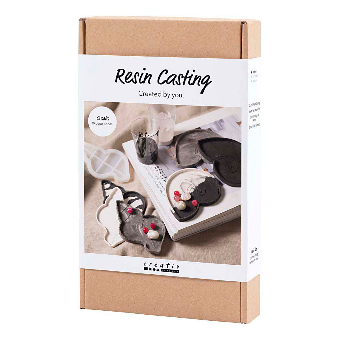 Creativ company set de hobby de fundición de resina, caracola, negro, blanco, 1 caja