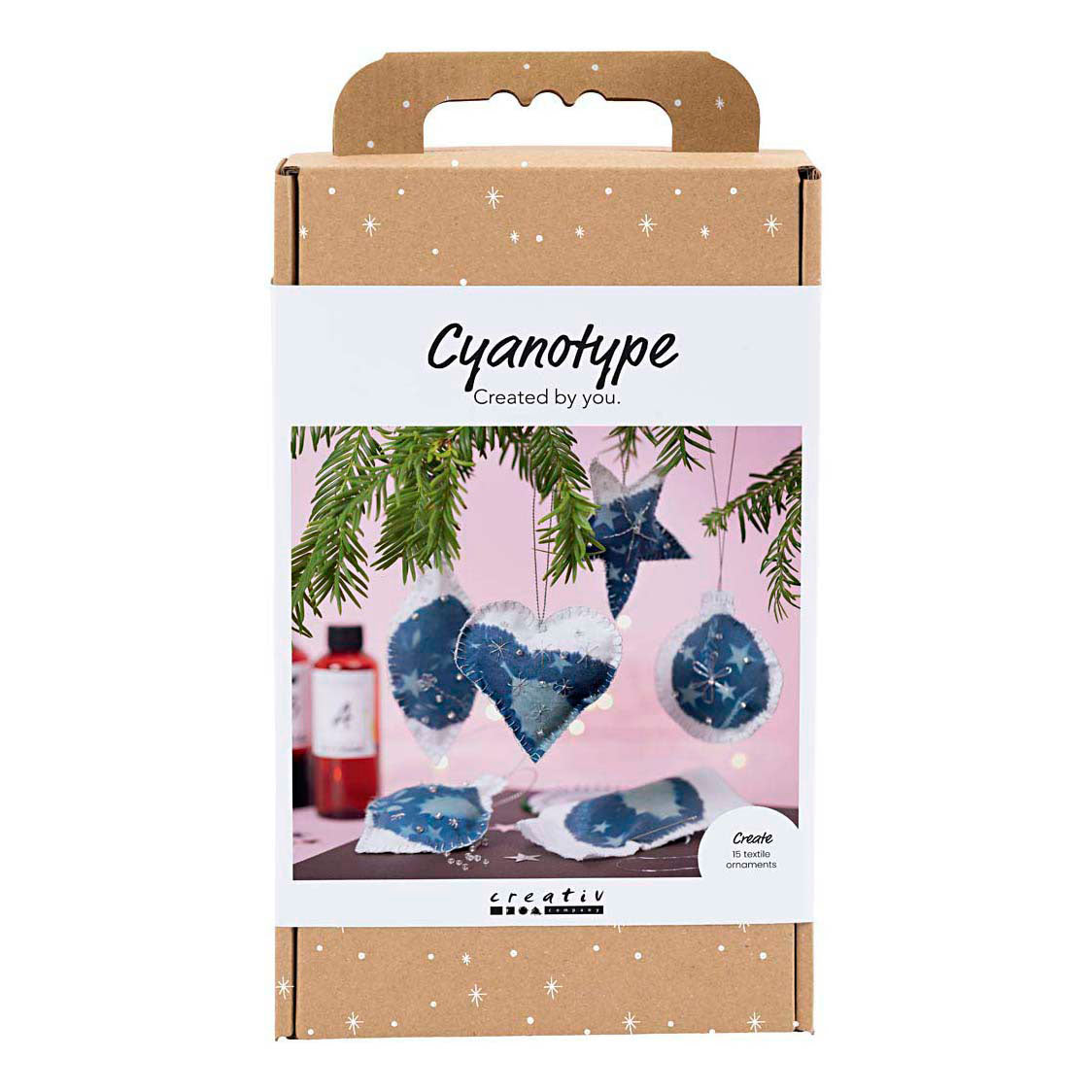 Set hobby Creativ Company cianotipia, decorazioni natalizie con cianotipia, blu, argento, 1 scatola