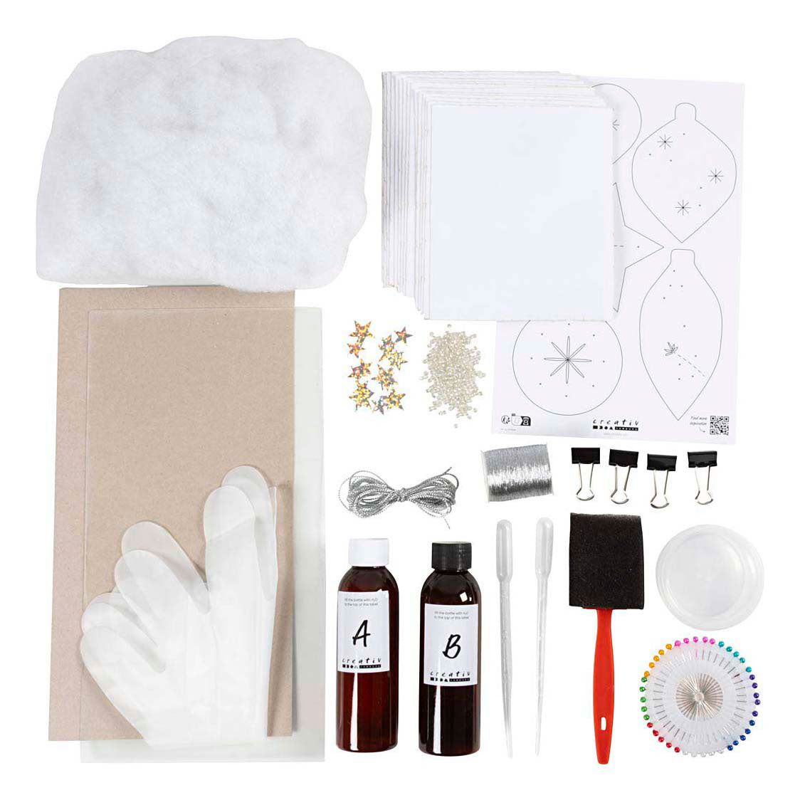 Set hobby Creativ Company cianotipia, decorazioni natalizie con cianotipia, blu, argento, 1 scatola