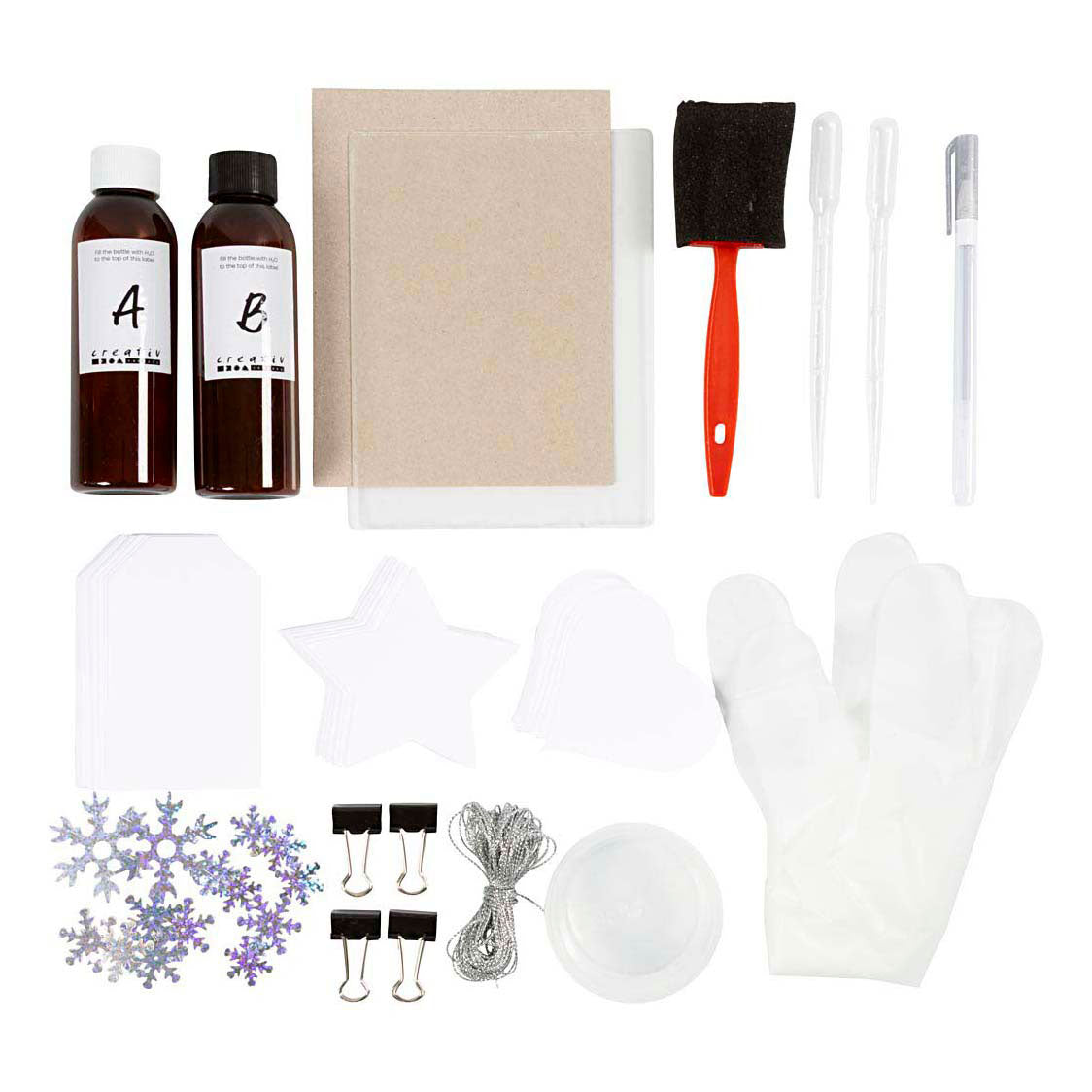 Mini set hobby Creativ Company, cianotipia, etichette regalo, blu, argento, 1 scatola