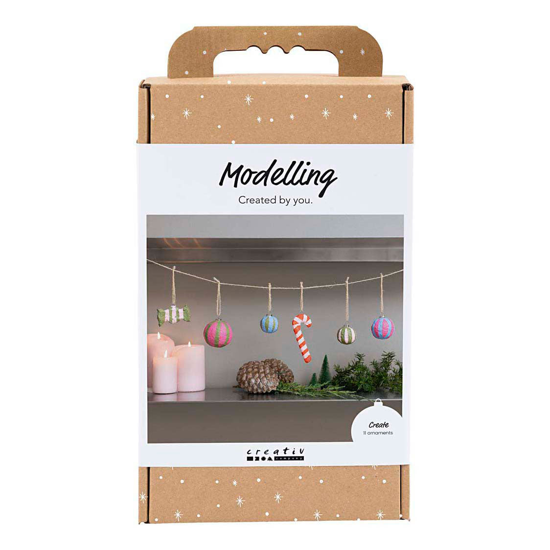 Creativ company set de modelismo, figuras navideñas de pulpa, varios colores, 1 caja
