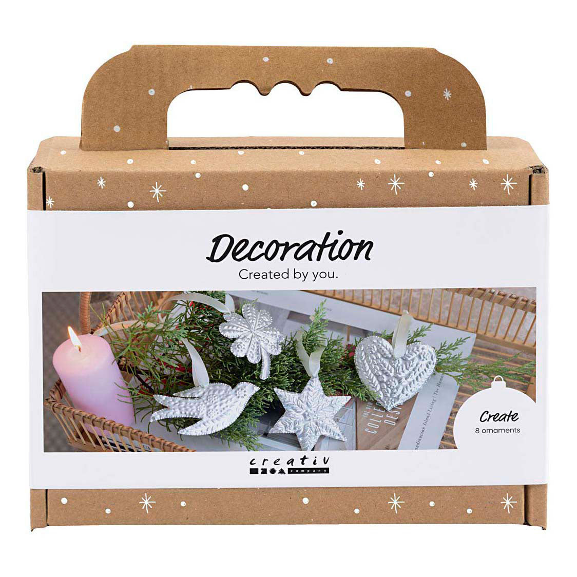 Mini set hobby Creative Company, decorazione natalizia, metallo argentato, 1 scatola