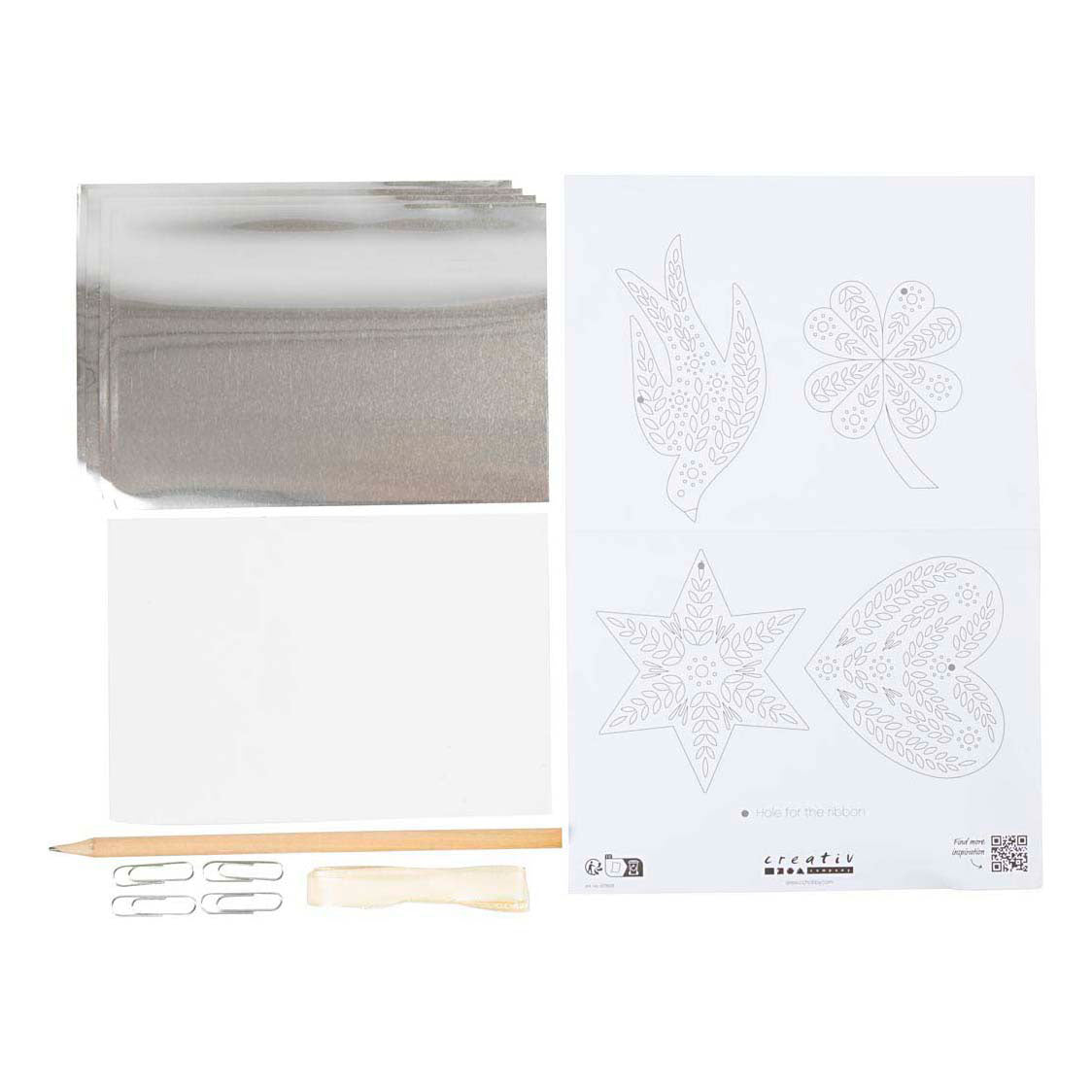 Mini set hobby Creative Company, decorazione natalizia, metallo argentato, 1 scatola