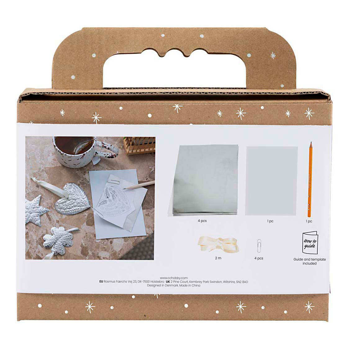 Mini set hobby Creative Company, decorazione natalizia, metallo argentato, 1 scatola
