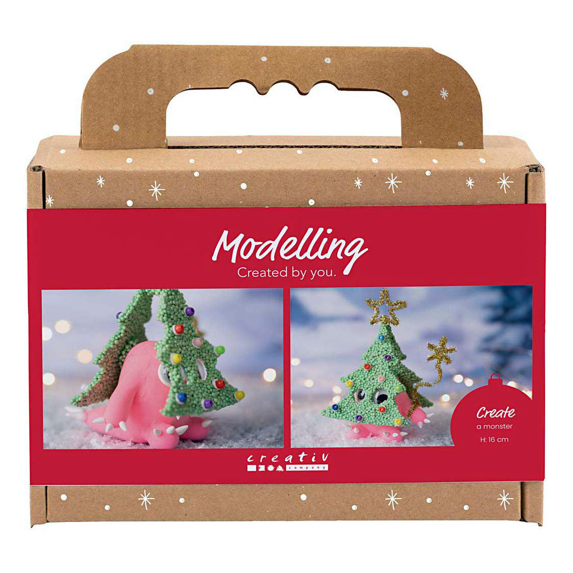 Creativ company mini set de hobby para esculpir, monstruo del árbol de Navidad, varios colores, 1 caja