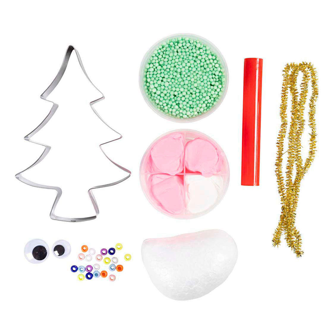 Creativ company mini set de hobby para esculpir, monstruo del árbol de Navidad, varios colores, 1 caja