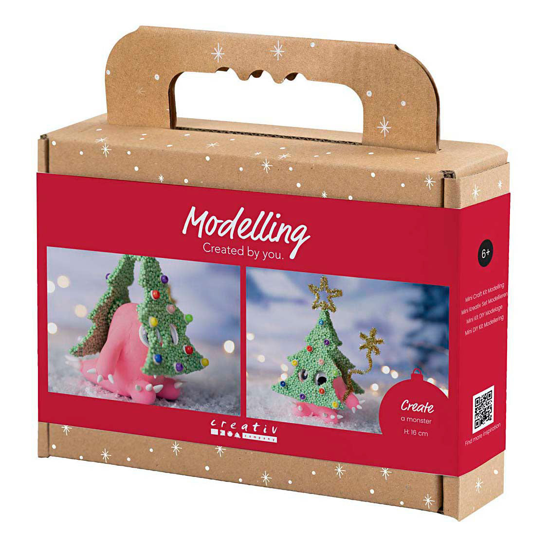 Creativ company mini hobby set sculpting, Christmas tree monster, various colors, 1 box
