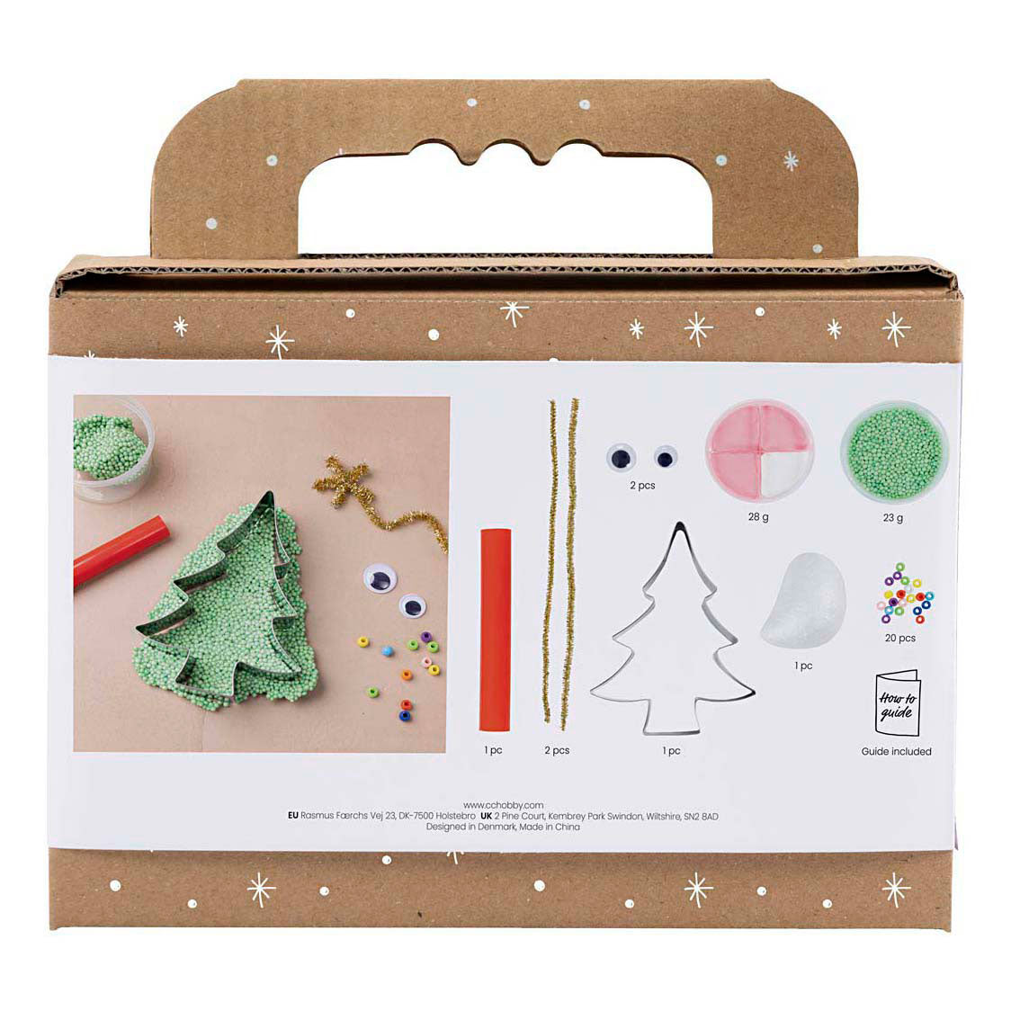 Creativ company mini hobby set sculpting, Christmas tree monster, various colors, 1 box