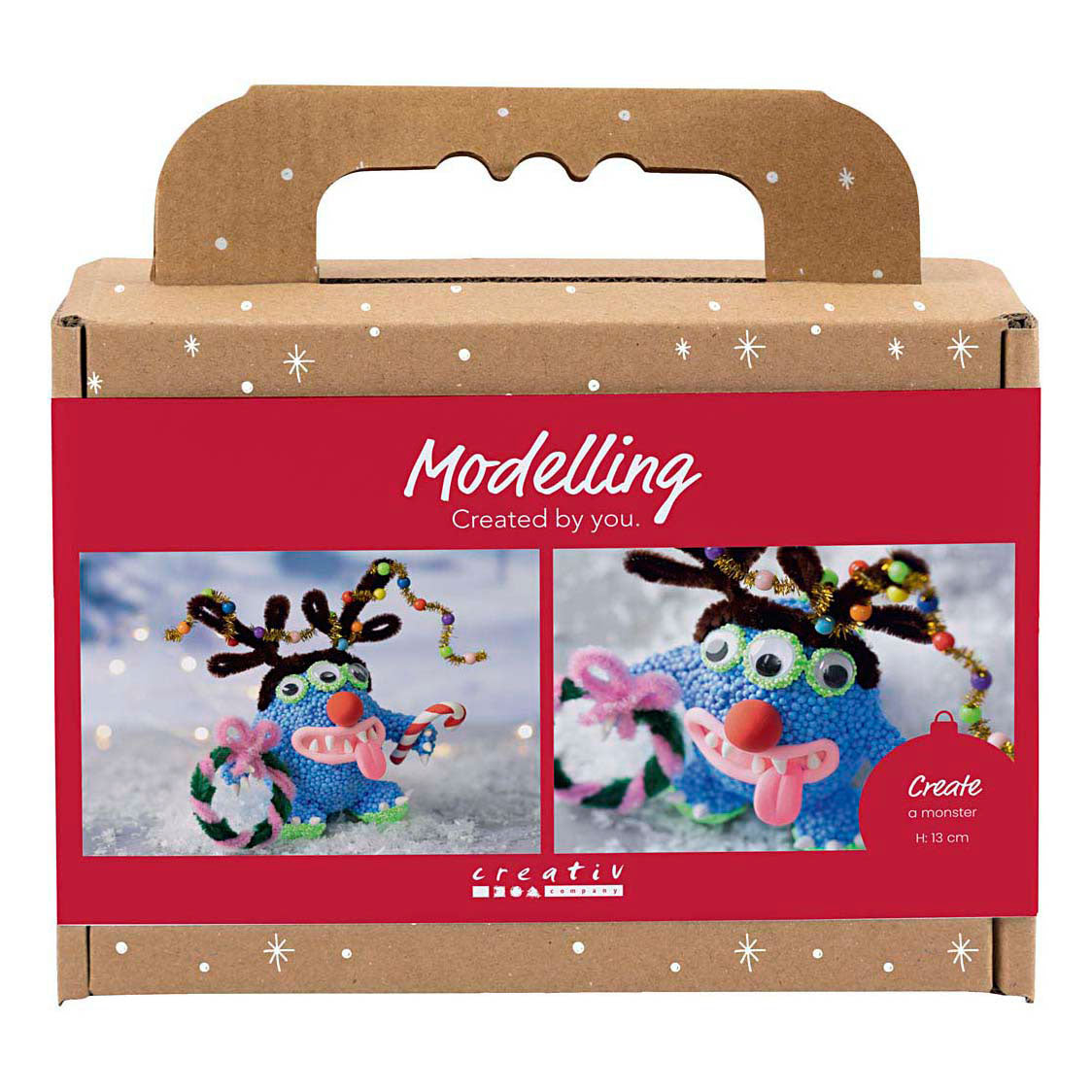 Mini set hobby per scultura Creativ Company, mostro renna, vari colori, 1 scatola