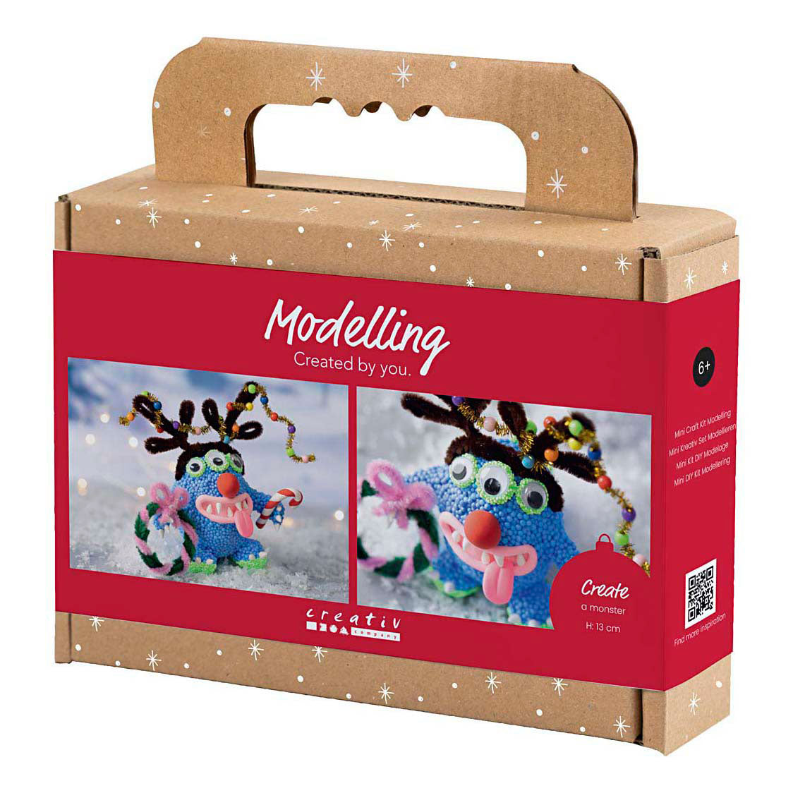 Mini set hobby per scultura Creativ Company, mostro renna, vari colori, 1 scatola