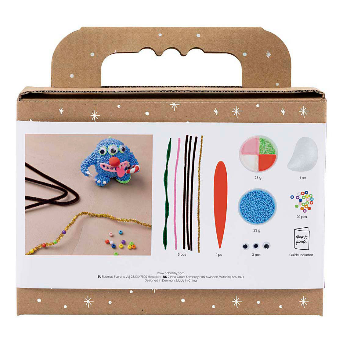 Mini set hobby per scultura Creativ Company, mostro renna, vari colori, 1 scatola