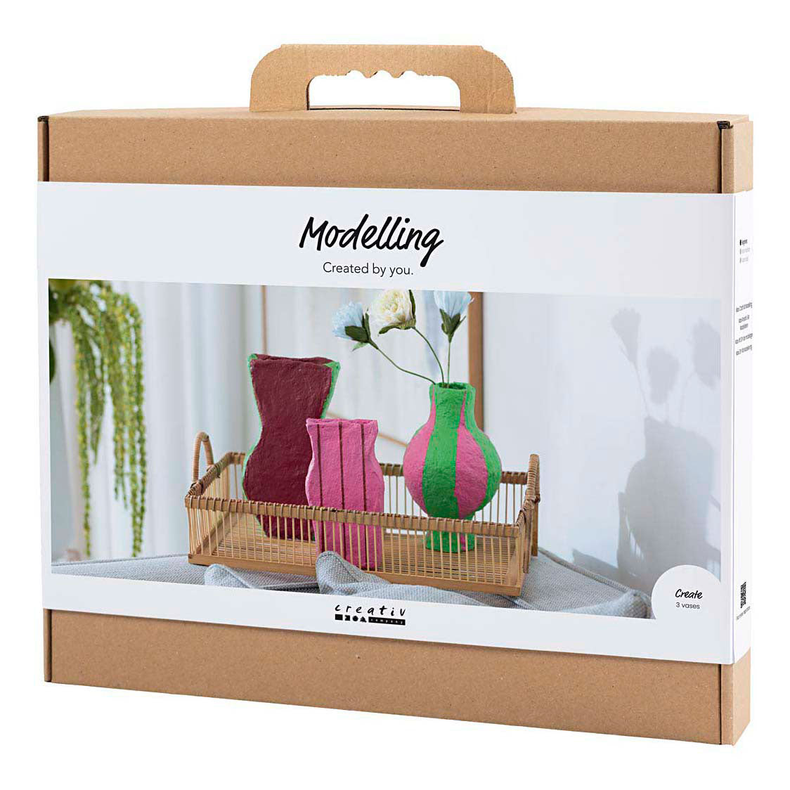 Creativ company maxi set de modelismo, jarrones de papel maché, varios colores, 1 caja