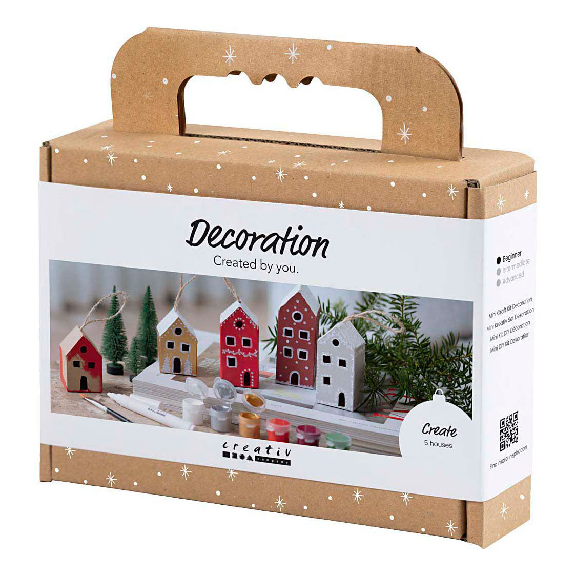 Creativ company mini hobby set decoration, houses, Christmas paint, 1 box