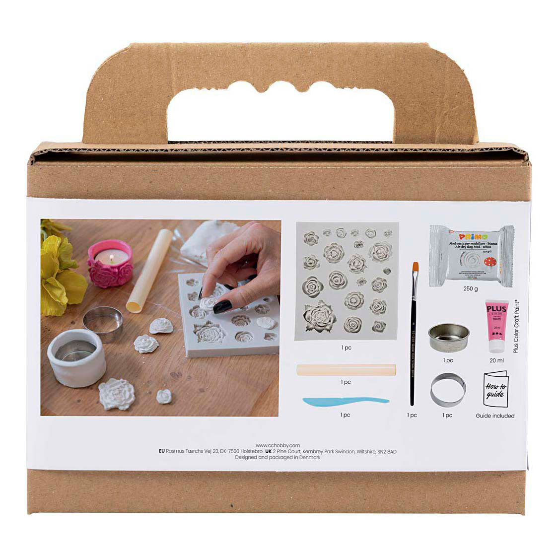 Creativ Company Mini Hobby Set Modelismo, Portavelas, Rosa, 1 Caja