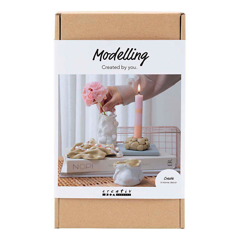 Set hobby modellismo Creativ Company, vasi e candelieri, beige, avorio, bianco sporco, 1 scatola