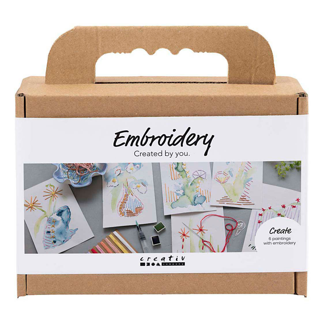 Mini set hobby ricamo Creativ Company, quadri con ricami, vari colori, 1 scatola