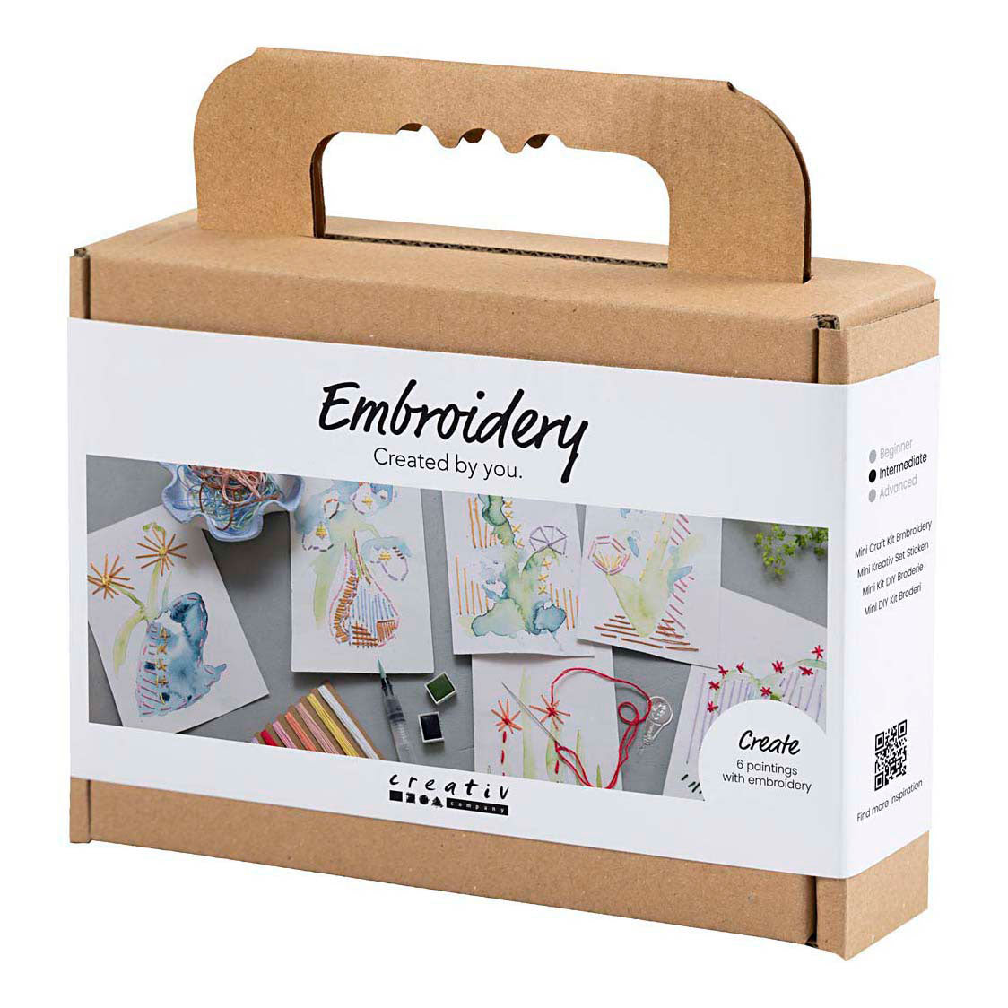 Mini set hobby ricamo Creativ Company, quadri con ricami, vari colori, 1 scatola