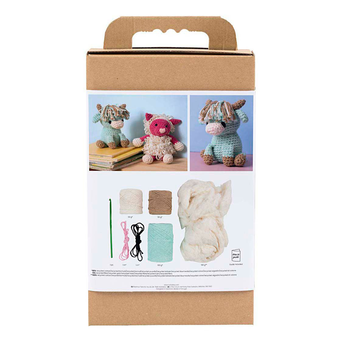 Creativ company hobby set amigurumi, cow, beige, mint, 1 box