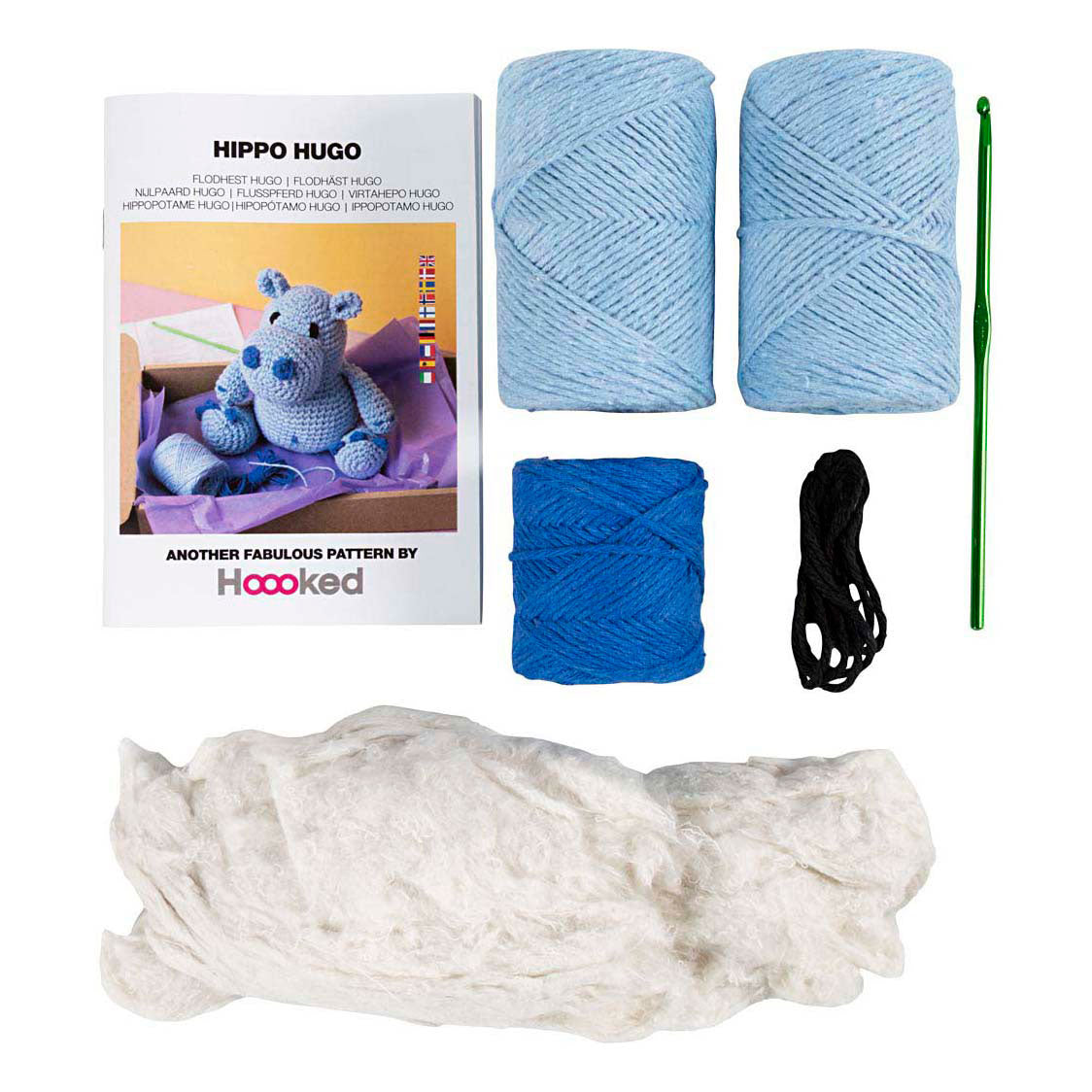 Creativ company hobby set amigurumi, hipopótamo, azul, celeste, 1 caja