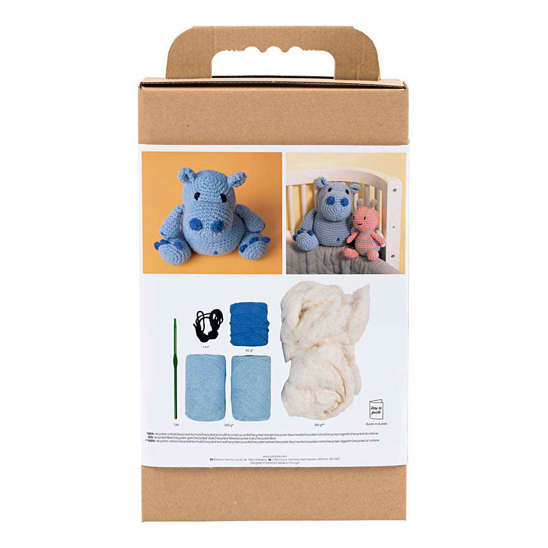 Creativ company hobby set amigurumi, hipopótamo, azul, celeste, 1 caja