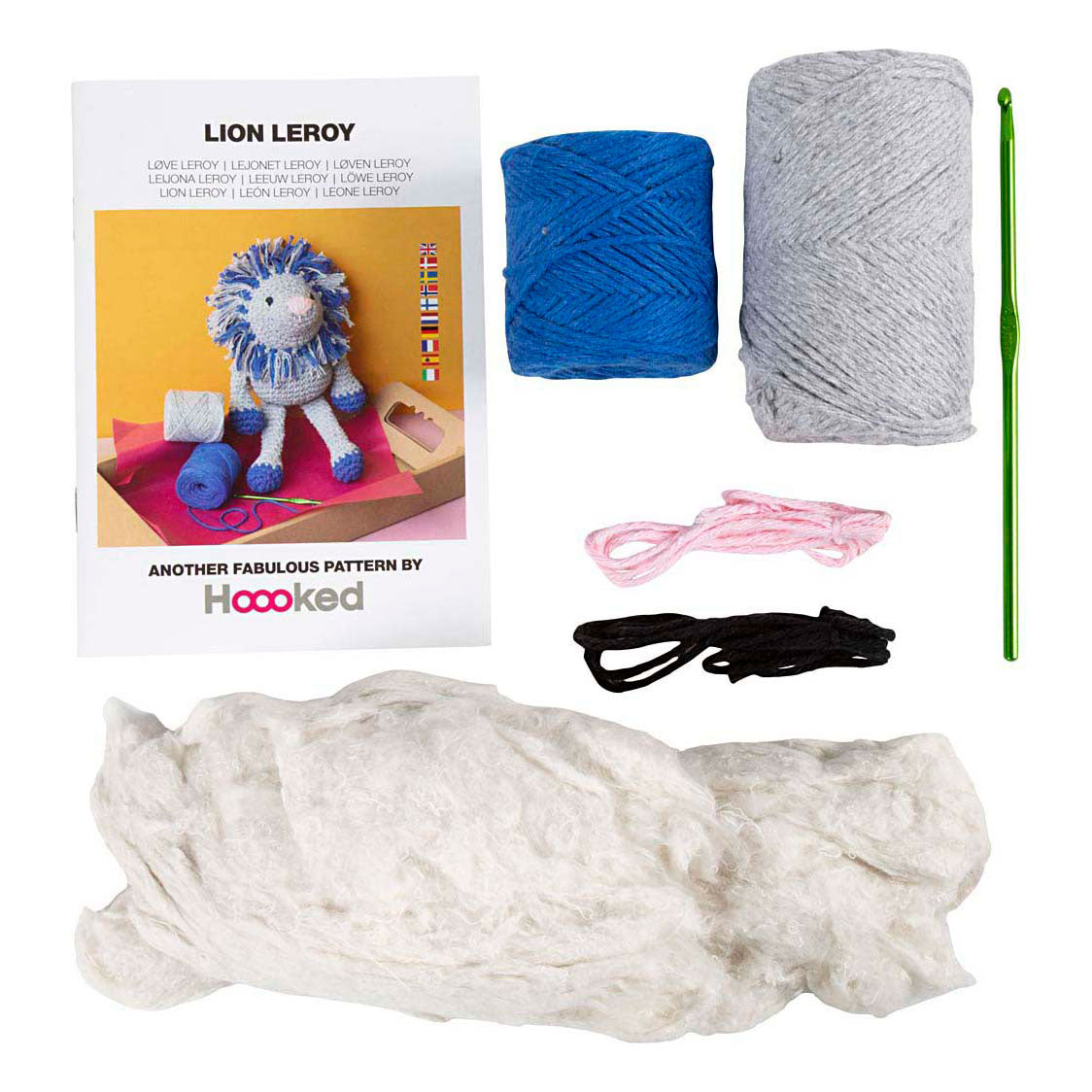 Set hobby Creativ Company amigurumi, leone, blu navy, grigio chiaro, 1 scatola