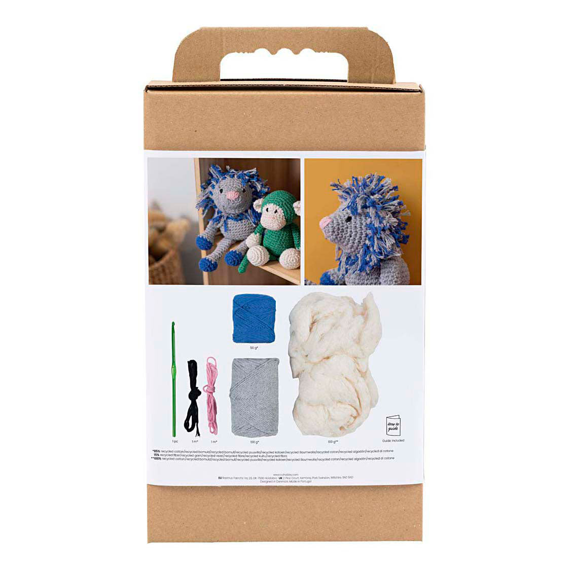 Creativ company hobby set amigurumi, lion, navy blue, light gray, 1 box