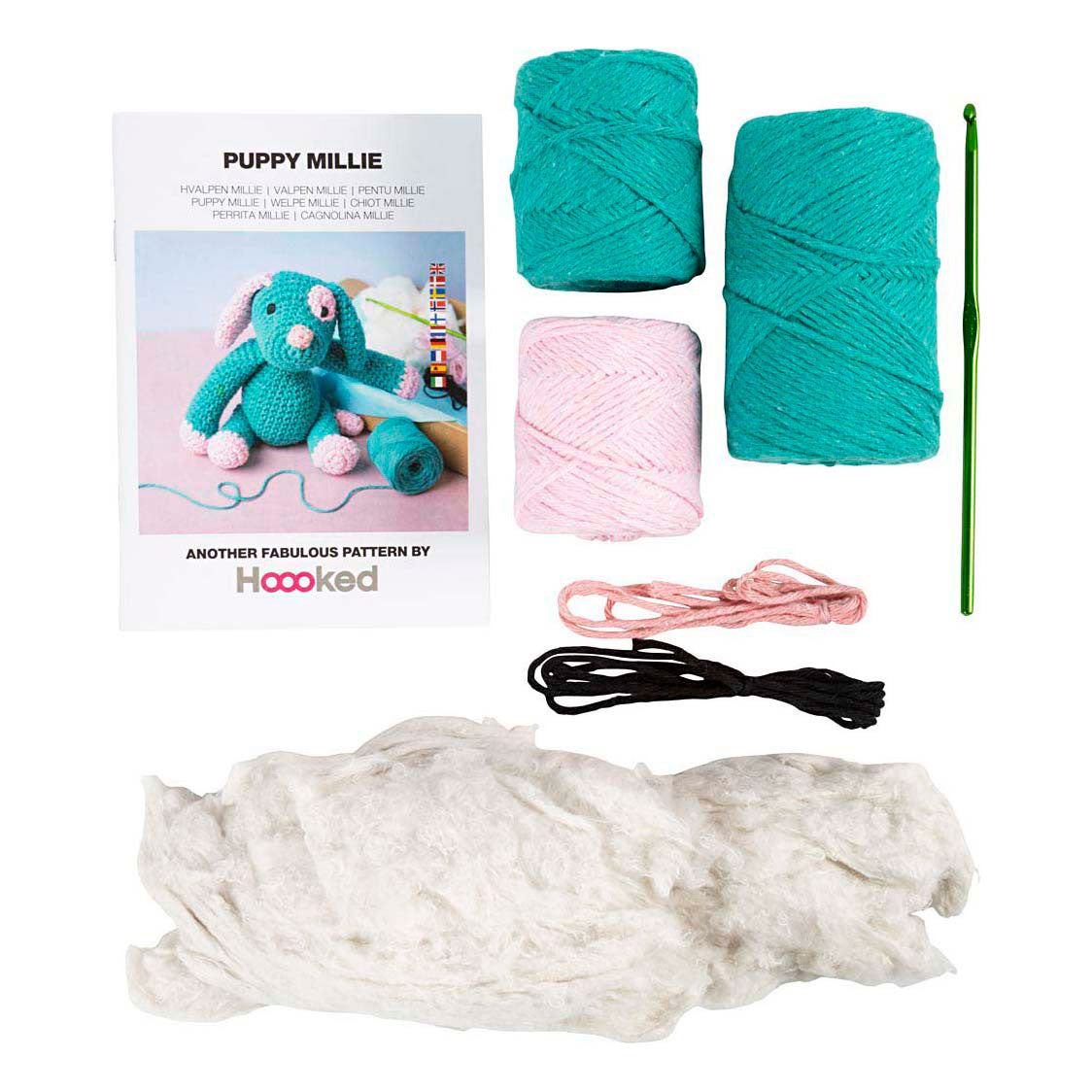 Set hobby Creativ Company amigurumi, cucciolo, rosa pastello, turchese scuro, 1 scatola