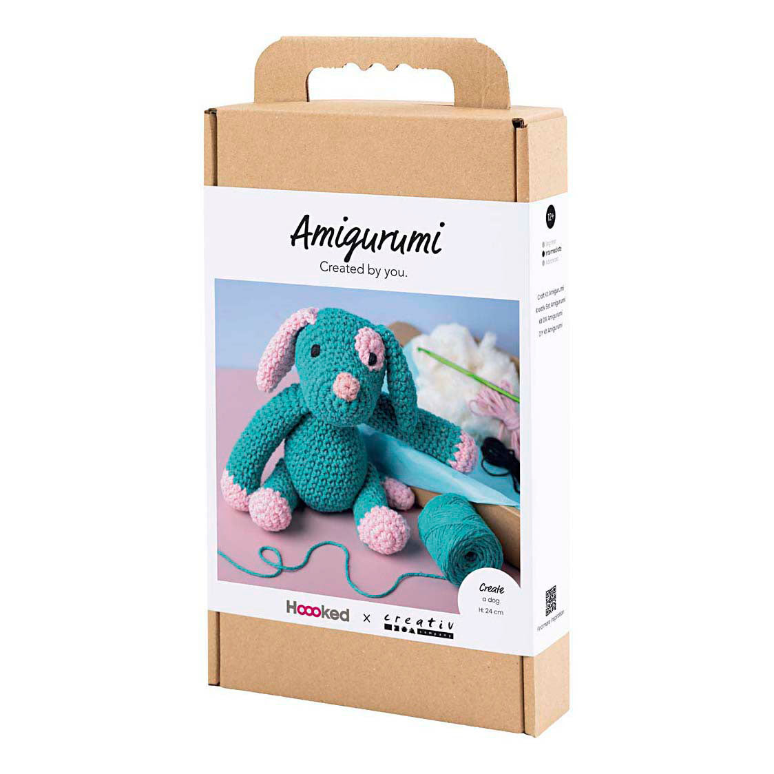 Set hobby Creativ Company amigurumi, cucciolo, rosa pastello, turchese scuro, 1 scatola