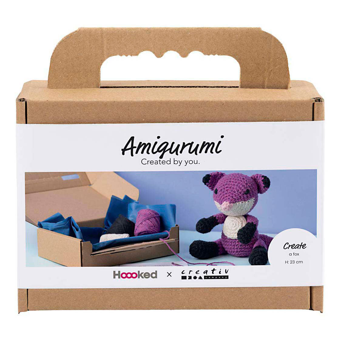 Set hobby Creative Company amigurumi, volpe, nero, prugna, 1 scatola