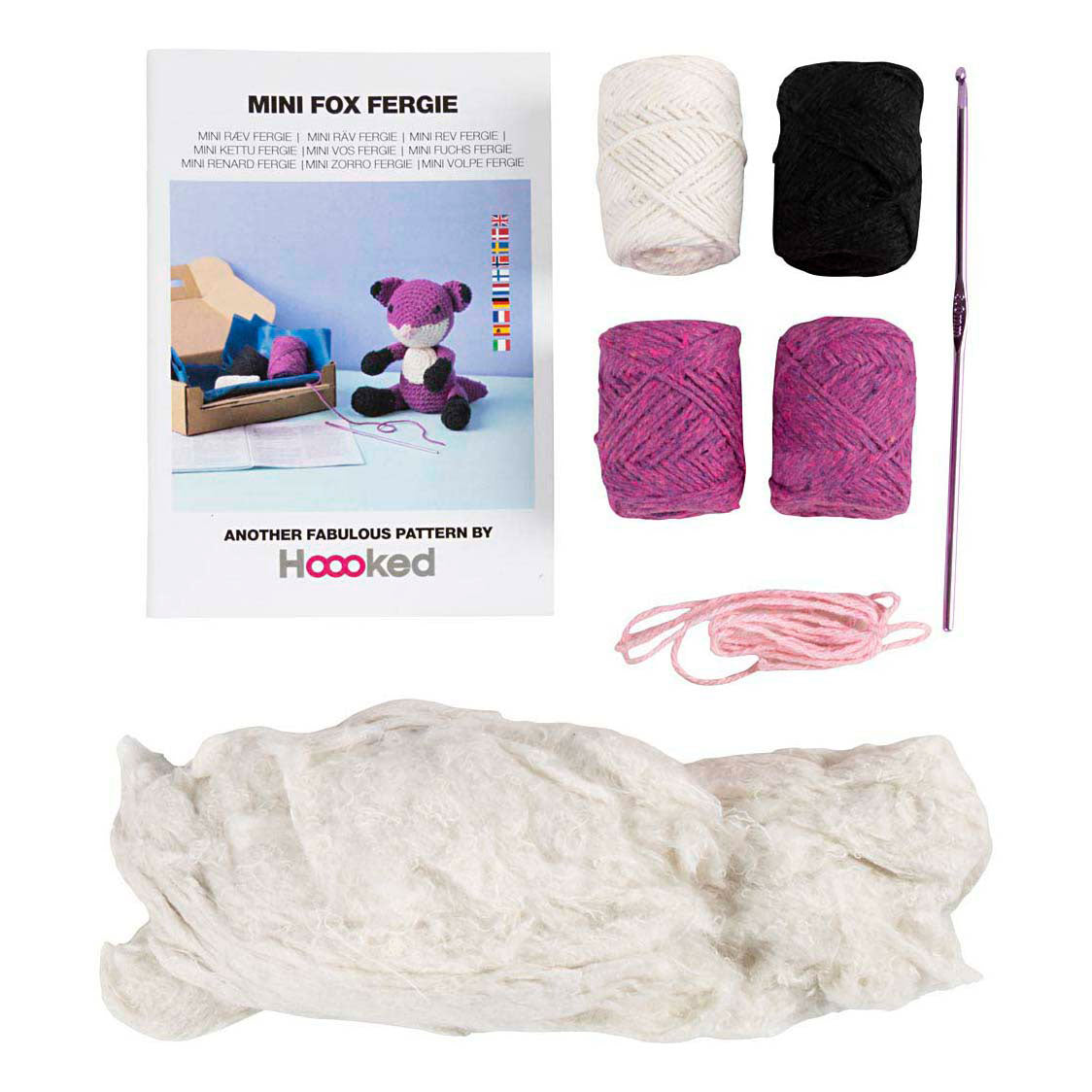 Set hobby Creative Company amigurumi, volpe, nero, prugna, 1 scatola