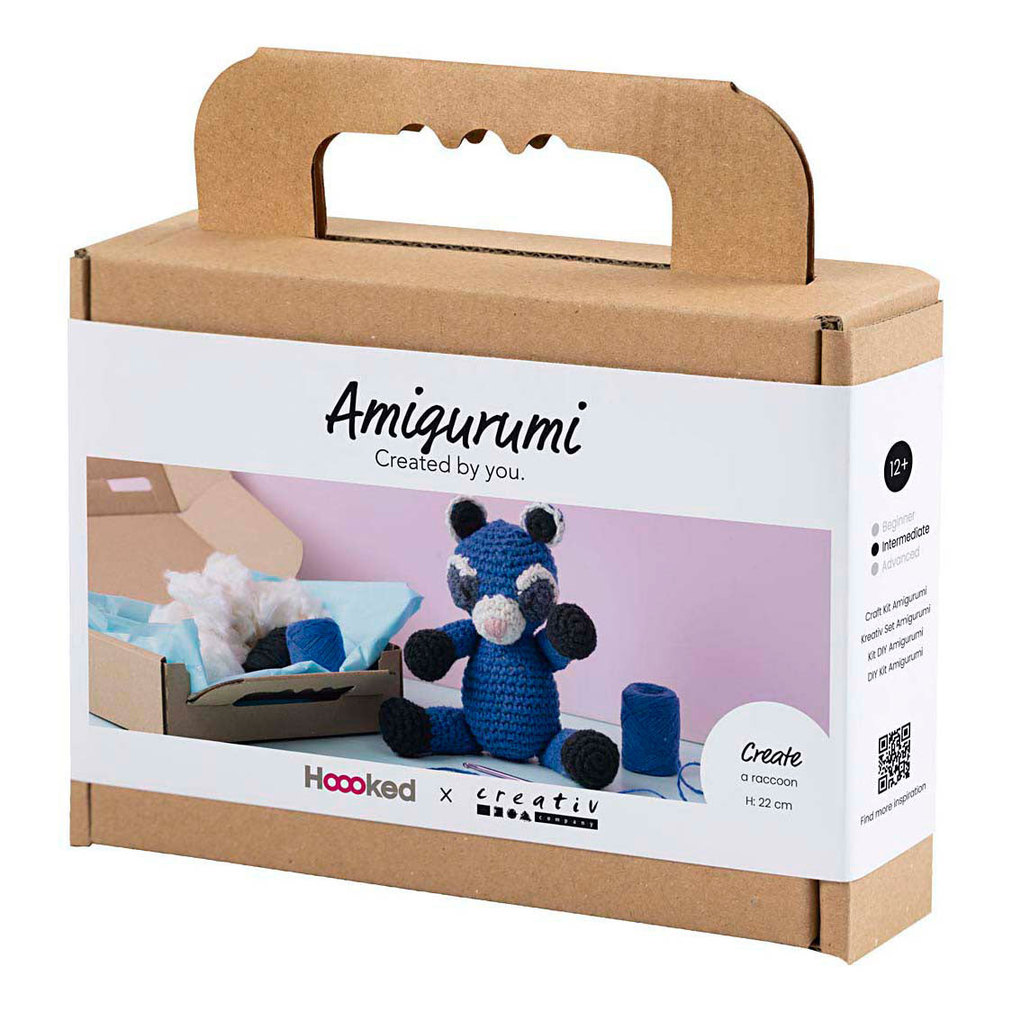 Set hobby Creativ Company amigurumi, procione, nero, blu, 1 scatola