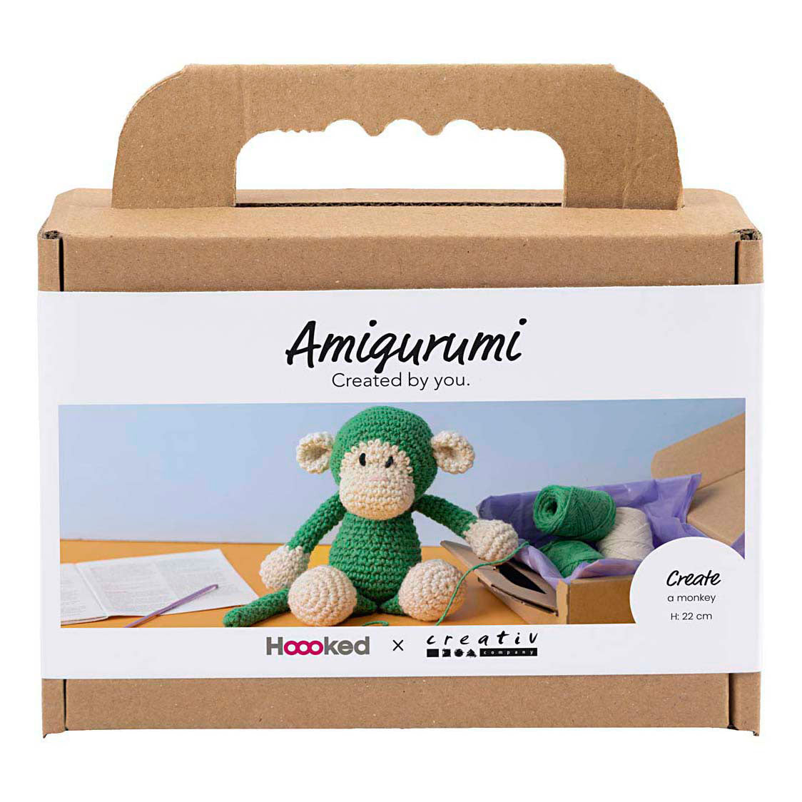 Creativ company hobby set amigurumi, mono, verde, blanquecino, 1 caja