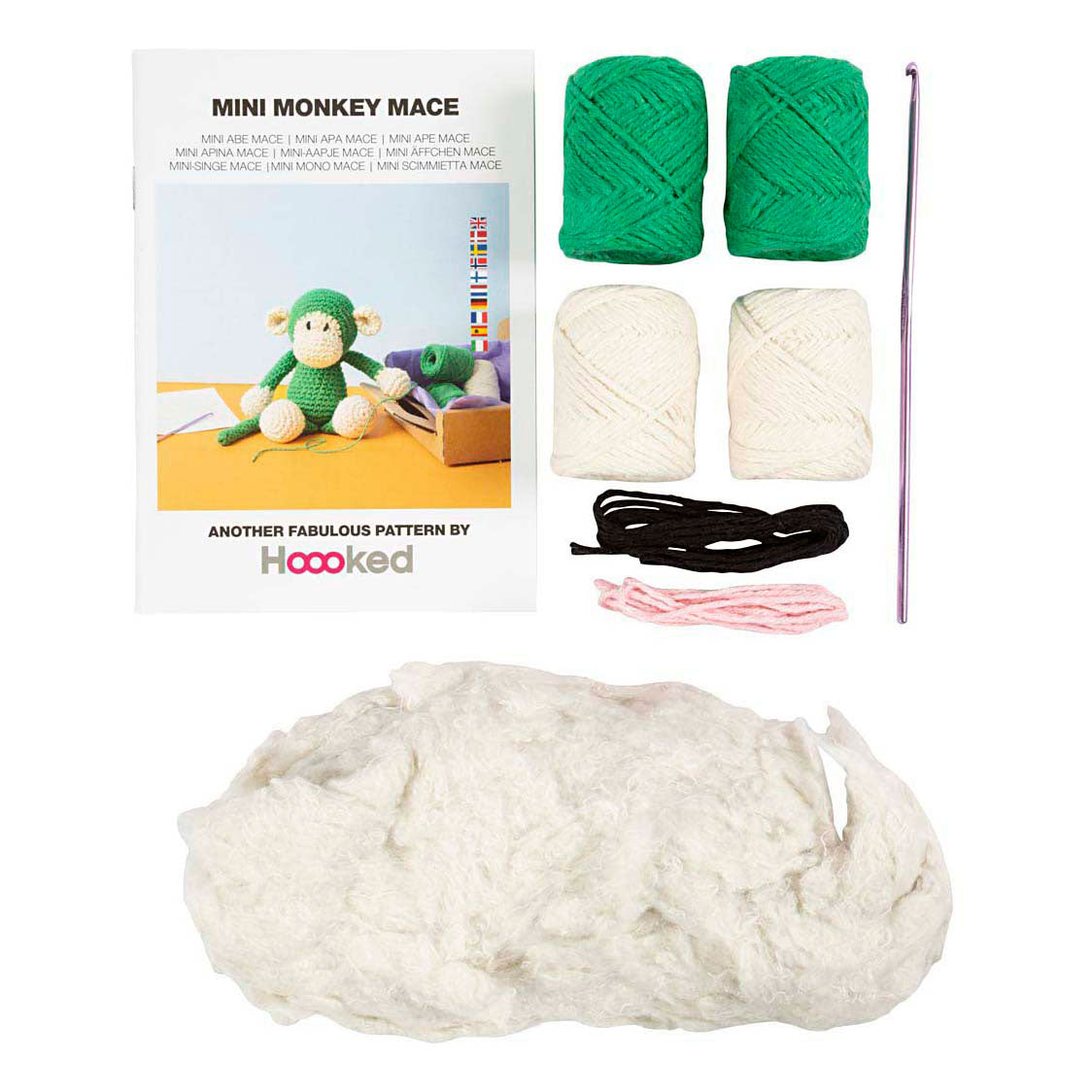Creativ company hobby set amigurumi, mono, verde, blanquecino, 1 caja