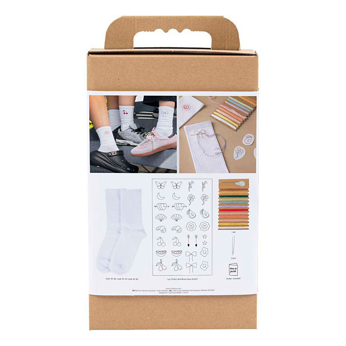 Set hobby Creative Company ricamo, calzini, bianco, 1 scatola