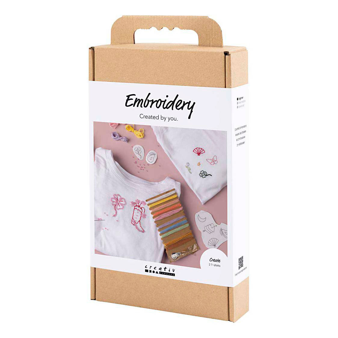 Set hobby per ricamo Creativ Company, maglietta, bianco, 1 scatola