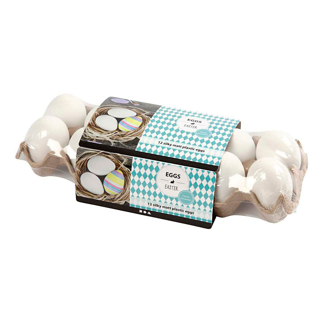 Uova Creative Company, h: 6 cm, bianco, 12 pezzi 1 scatola