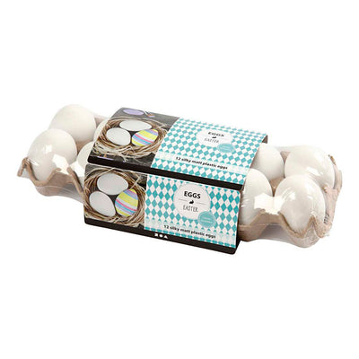 Uova Creative Company, h: 6 cm, bianco, 12 pezzi 1 scatola