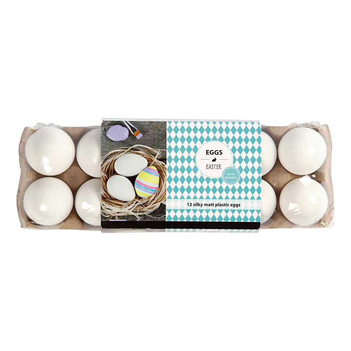 Uova Creative Company, h: 6 cm, bianco, 12 pezzi 1 scatola