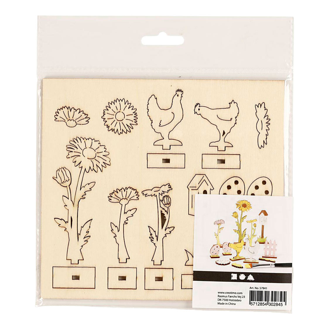 Creativ company figuras de madera para manualidades, largo: 15,5 cm, ancho: 17 cm, grosor 3 mm, 1 caja