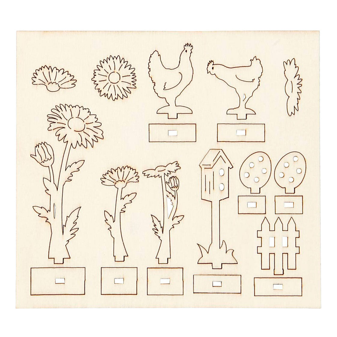 Creativ company figuras de madera para manualidades, largo: 15,5 cm, ancho: 17 cm, grosor 3 mm, 1 caja