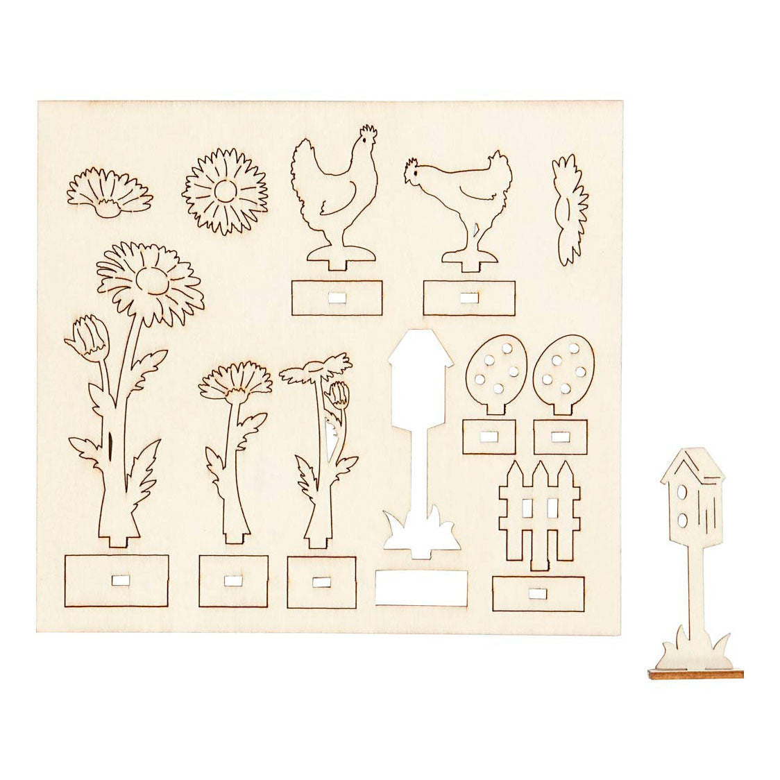 Creativ company figuras de madera para manualidades, largo: 15,5 cm, ancho: 17 cm, grosor 3 mm, 1 caja